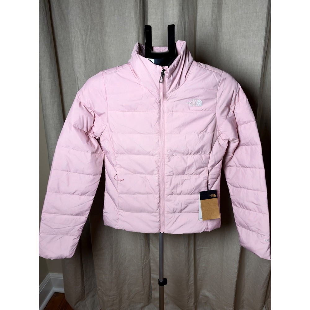 The North Face Minoqua Down Puffer Jacket Womens XS Pink Clover Slim Fit NWT